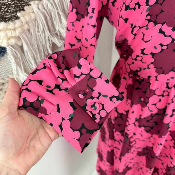 Kate Spade Bubble Dot Floral Dress Pink Sz 14 - Picture 5 of 13